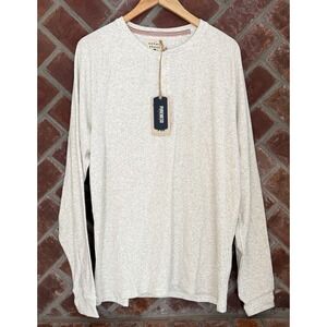 THE NORMAL BRAND Athletic Puremeso Raglan Henley Shirt Men's Large Tall Stone LS